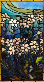 Attr. Tiffany Studios, Leaded Glass "Lily" Window