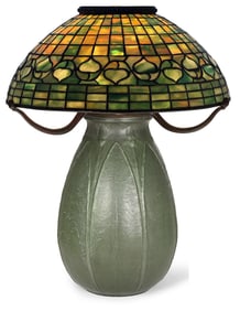 Tiffany Studios / Grueby Faience Co. "Vine Border" Table Lamp