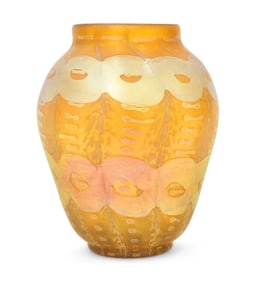 Tiffany Studios, Early Favrile Glass Decorated Vase
