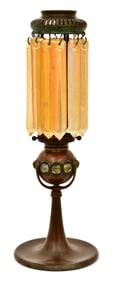 Tiffany Studios "Jeweled" Prism Candlestick