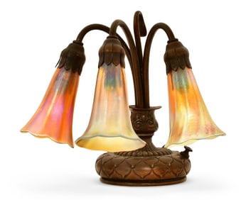 Tiffany Studios Three-Light "Lily" Table Lamp