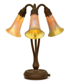Tiffany Studios Three-Light "Lily" Table Lamp