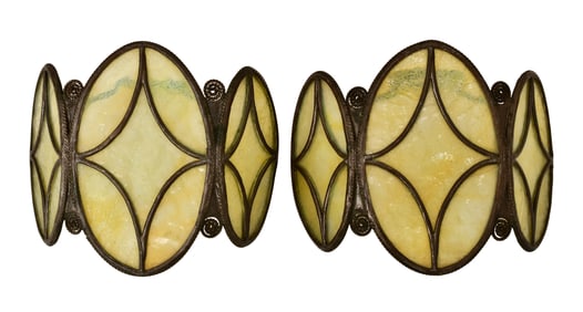 Tiffany Studios, A Pair of Sconce Inserts