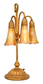 Tiffany Studios Three-Light "Lily" Table Lamp