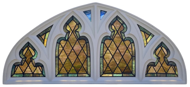 Tiffany Studios Gothic Revival Transom Window, St. Paul's Presbyterian, Philadelphia, Pennsylvania