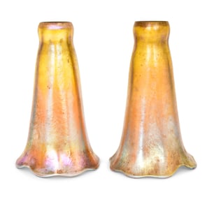 Two Tiffany Studios Favrile Glass "Lily" Shades