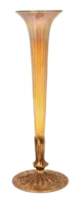Tiffany Furnaces Favrile Glass & Bronze Flower-Form Vase