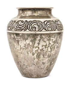 Tiffany Furnaces Silvered Bronze Vase