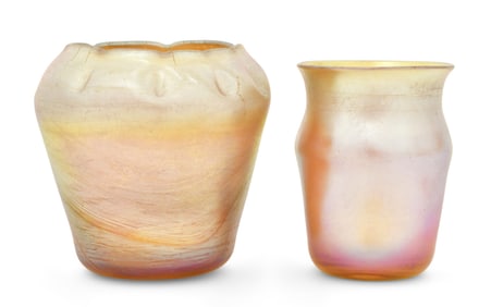Tiffany Studios Favrile Glass Cabinet Vase & Cordial