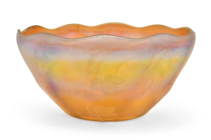 Tiffany Studios Intaglio Carved Favrile Glass "Leaf & Vine" Bowl