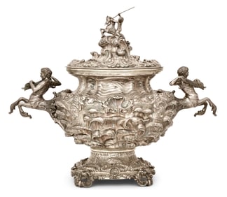 Mario Buccellati (Italian, 1891-1965), Sterling Silver Figural Centerpiece