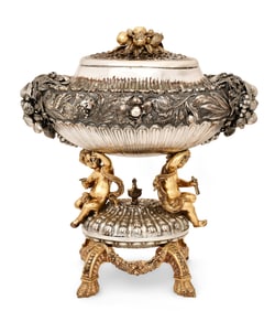 Italian 800 Silver Figural Tureen