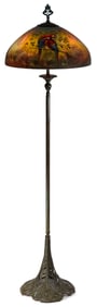 Handel "Jungle Birds" Floor Lamp with "Peacock" Base