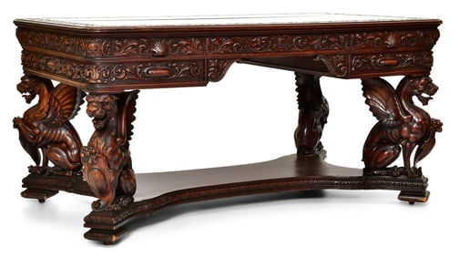 R.J. Horner & Co. Partner's Desk with Winged Griffins