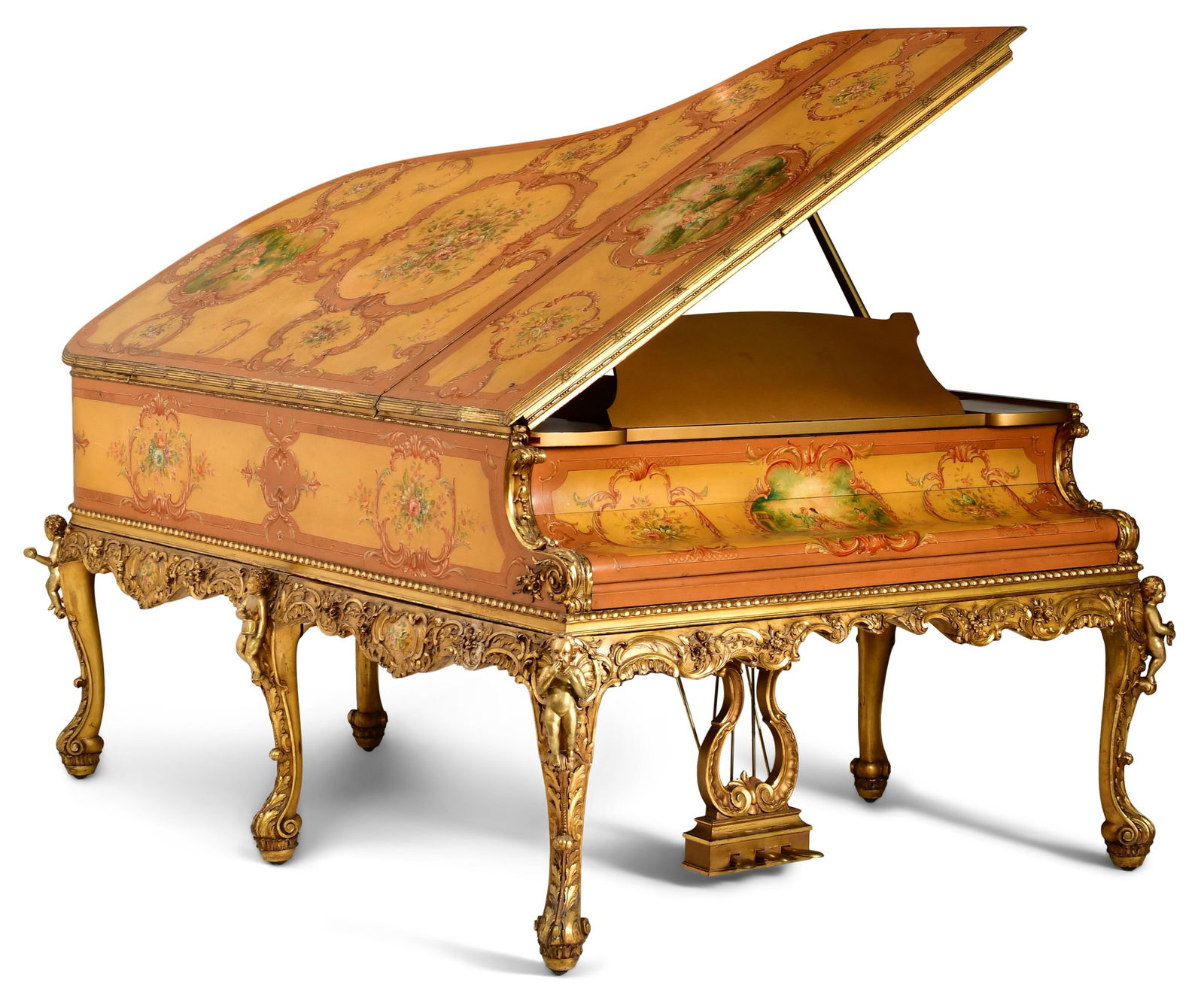 Steinway & Sons Art Case Piano: Steinway & SonsArt Case Pianocirca 1935polychrome-painted wood, giltwoodserial number "281836"marked "Steinway & Sons"40 x 85 x 60 inchesProvenance: Private Collection, Boston, Massachusetts