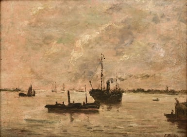 Eugène Louis Boudin (French, 1824-1898), "Le Havre L'Avant-Port"
