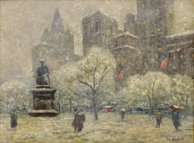 Guy Carleton Wiggins (American, 1883-1962), "Madison Square, Winter"