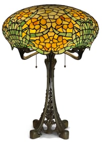 American Leaded Glass Daffodil Table Lamp