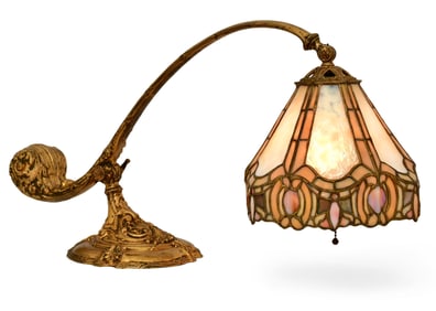 Duffner & Kimberly, A Large Leaded Glass Desk Lamp