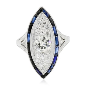 Platinum, Diamond & Sapphire Ring