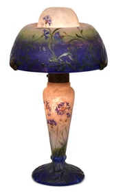 Daum, Nancy, Cameo Glass "Cornflower" Lamp