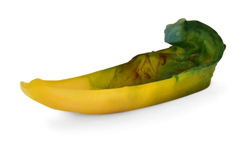 Daum, Nancy, Pâte-de-Verre Vide-Poche with Chameleon, Decorated by Almeric Walter (1870-1959)