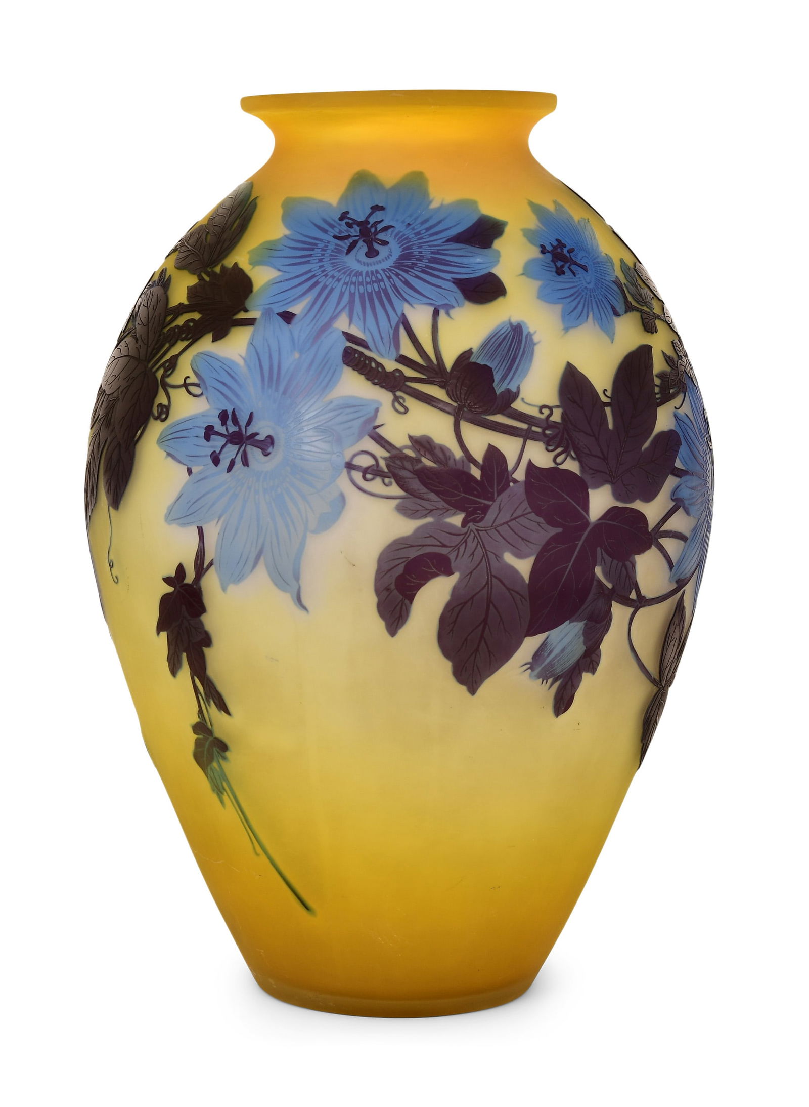 Émile Gallé (1846-1904), Cameo Glass "Clematis" Vase (1 of 6)