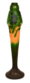 Daum, Nancy, Padded & Wheel-Carved Cameo Glass "Berry" Vase