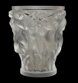Lalique Frosted Crystal "Bacchantes" Vase