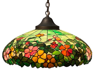 American Leaded Glass Floral Chandelier