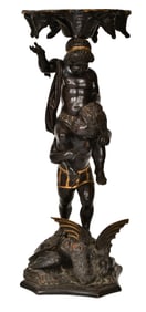 Black Forest Carved Figural Pedestal
