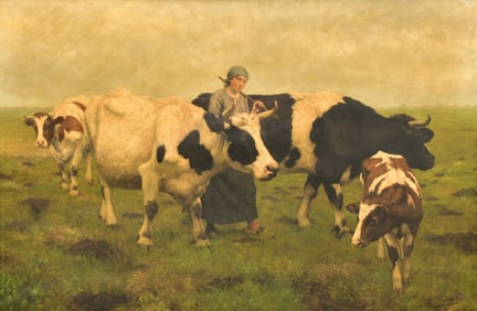Eugene Van Hove (European, 19th Century), "Dans Les Polders"