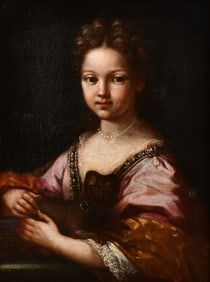 19th Century Portrait of Anne of France, Princess of Bourgogne & Daughter of King Louis XI, Oil on