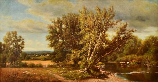 John Clinton Ogilvie (American, 1838-1900), Country Landscape with Cows