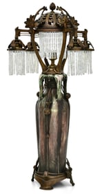 Austrian Bronze-Mounted Amphora Five-Light Lamp