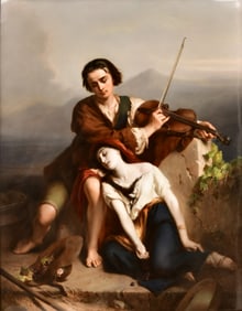 A Large Berlin (K.P.M.) Porcelain Plaque, "The Power of Music"