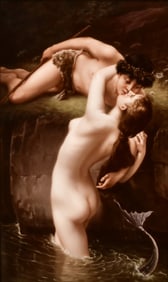 Berlin (K.P.M.) Porcelain Plaque, "Kiss"