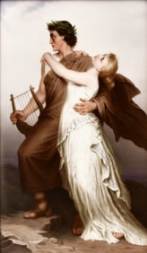 Berlin (K.P.M.) Porcelain Plaque of Orpheus & Eurydice