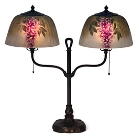 Handel Double Student "Wisteria" Table Lamp