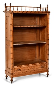 R.J. Horner & Co. Faux Bamboo & Birdseye Maple Bookshelf