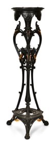 American Aesthetic Movement Parcel-Gilt & Ebonized Bronze Pedestal