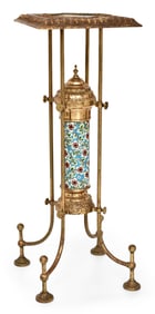 Aesthetic Movement Brass & Earthenware Plant Stand