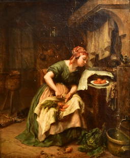 Pierre Edouard Frere (French, 1819-1886), "The Political Cook": Property from The Collection of Elizabeth FoxPierre Edouard Frere(French, 1819-1886)&quot;The Political Cook&quot;oil on canvassigned and dated &quot;Edouard Frere, 1869&quot; (lower left)17 1/2 x 14