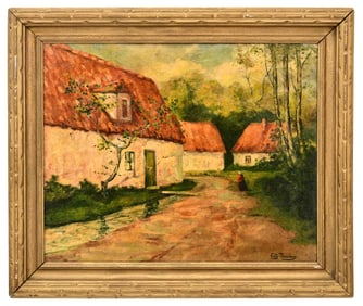 Frits Thaulow (Norwegian, 1847-1906), Village Scene