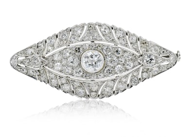 Platinum & 2.71 Carat Diamond Brooch