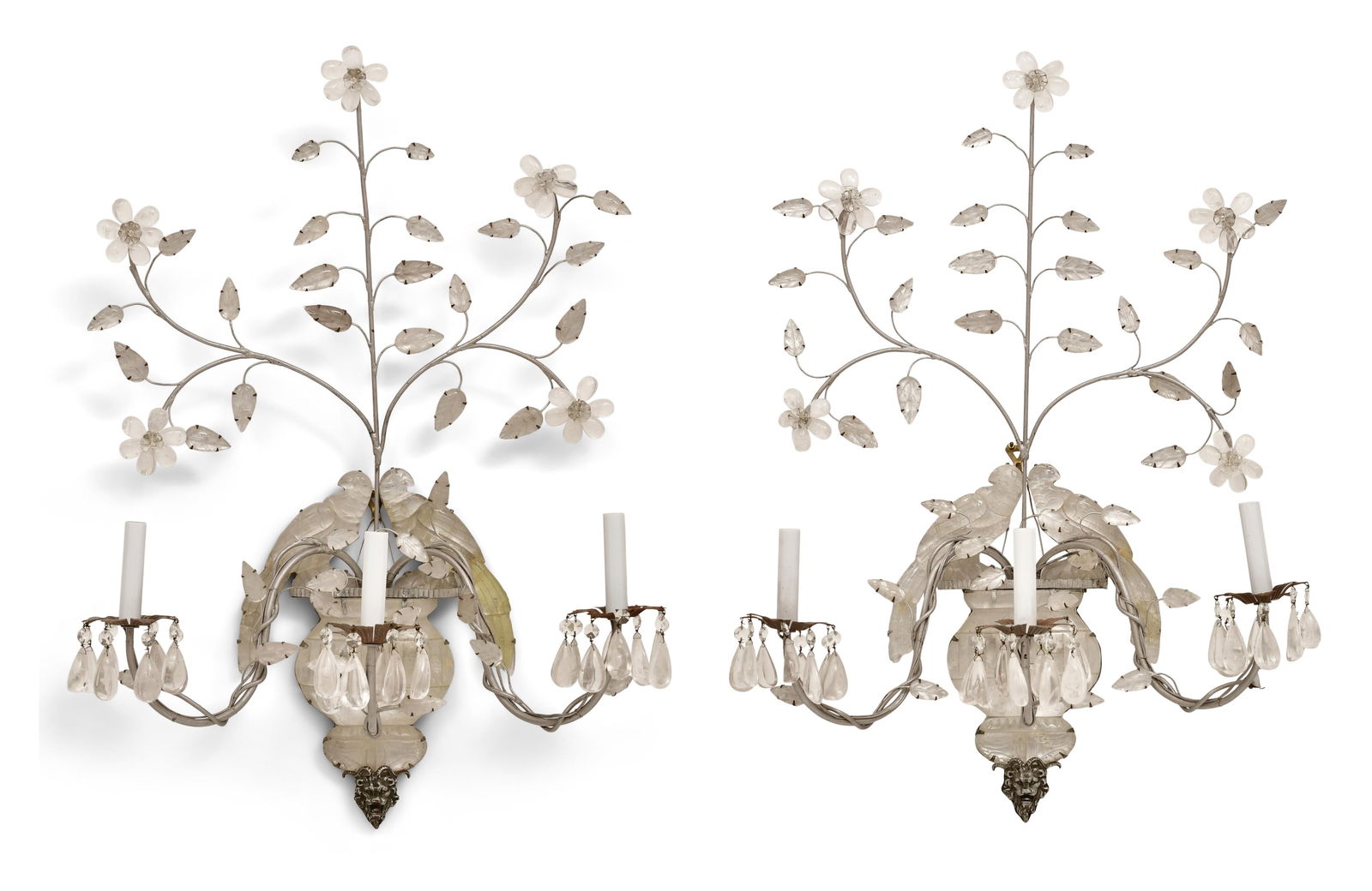 Maison Baguès, Pair of Crystal & Silvered Metal Sconces (1 of 12)
