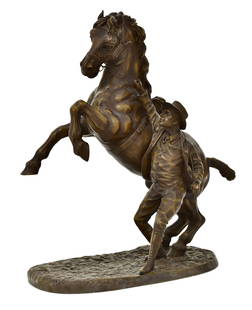 Sir Joseph Edgar Boehm (Austrian, 1834-1890), "The Suffolk Blacksmith": Sir Joseph Edgar Boehm(Austrian, 1834-1890)"The Suffolk Blacksmith"bronze sculpturesigned "Joseph Edgar Boehm"21 x 19 x 9 1/2 inches