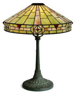 Wilkinson Co. "Jeweled" Table Lamp: Wilkinson Co.&quot;Jeweled&quot; Table Lampcirca 1915leaded glass, patinated metal23 in. high, 18 1/2 in. diameter (shade)Provenance: Private Collection, Massachusetts
