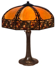 Handel "Oak Leaf & Acorn" Overlay Table Lamp