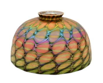 Quezal Art Glass Decorated Lamp Shade
